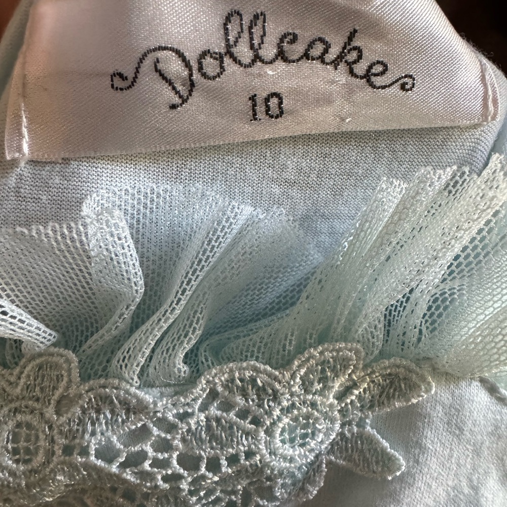 Dollcake teal Ruffled Tiered Sleeveless Gown - Picture 6 of 8